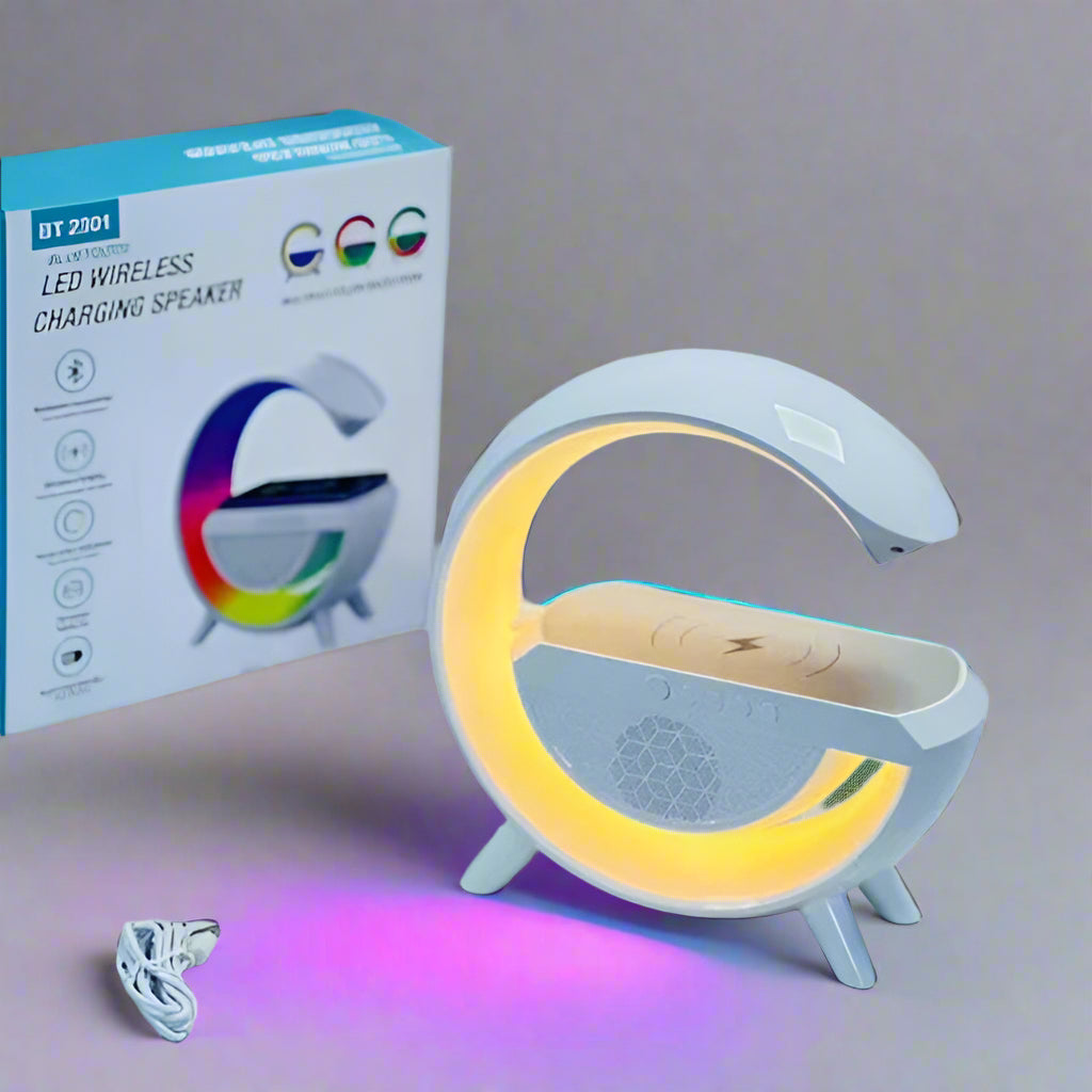 LED Speaker & Wireless Charger – RGB Night Lamp
