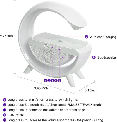LED Speaker & Wireless Charger – RGB Night Lamp