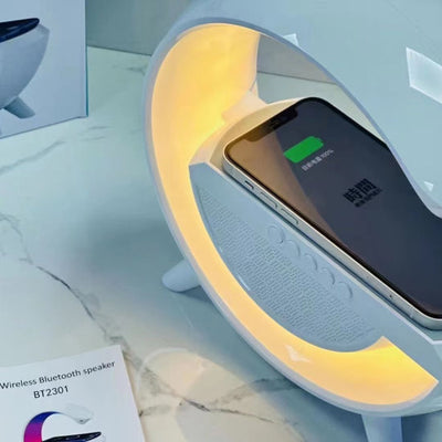 LED Speaker & Wireless Charger – RGB Night Lamp