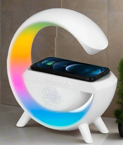 LED Speaker & Wireless Charger – RGB Night Lamp